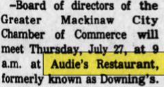 Audies Restaurant (Downings Restaurant) - July 1978 Article On Downings (newer photo)